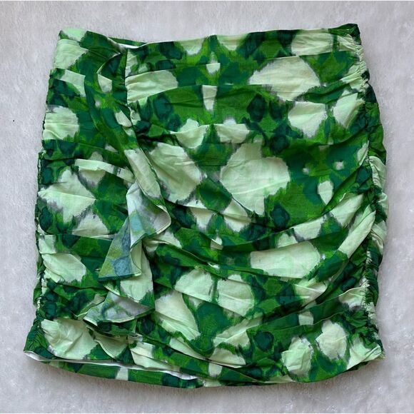 NWT Zara High Waisted Gathered Printed Mini Skirt with Ruffles, Size Small - Picture 14 of 16